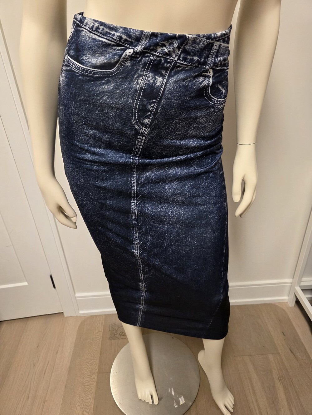 NWT Zara Mesh denim Print skirt size S